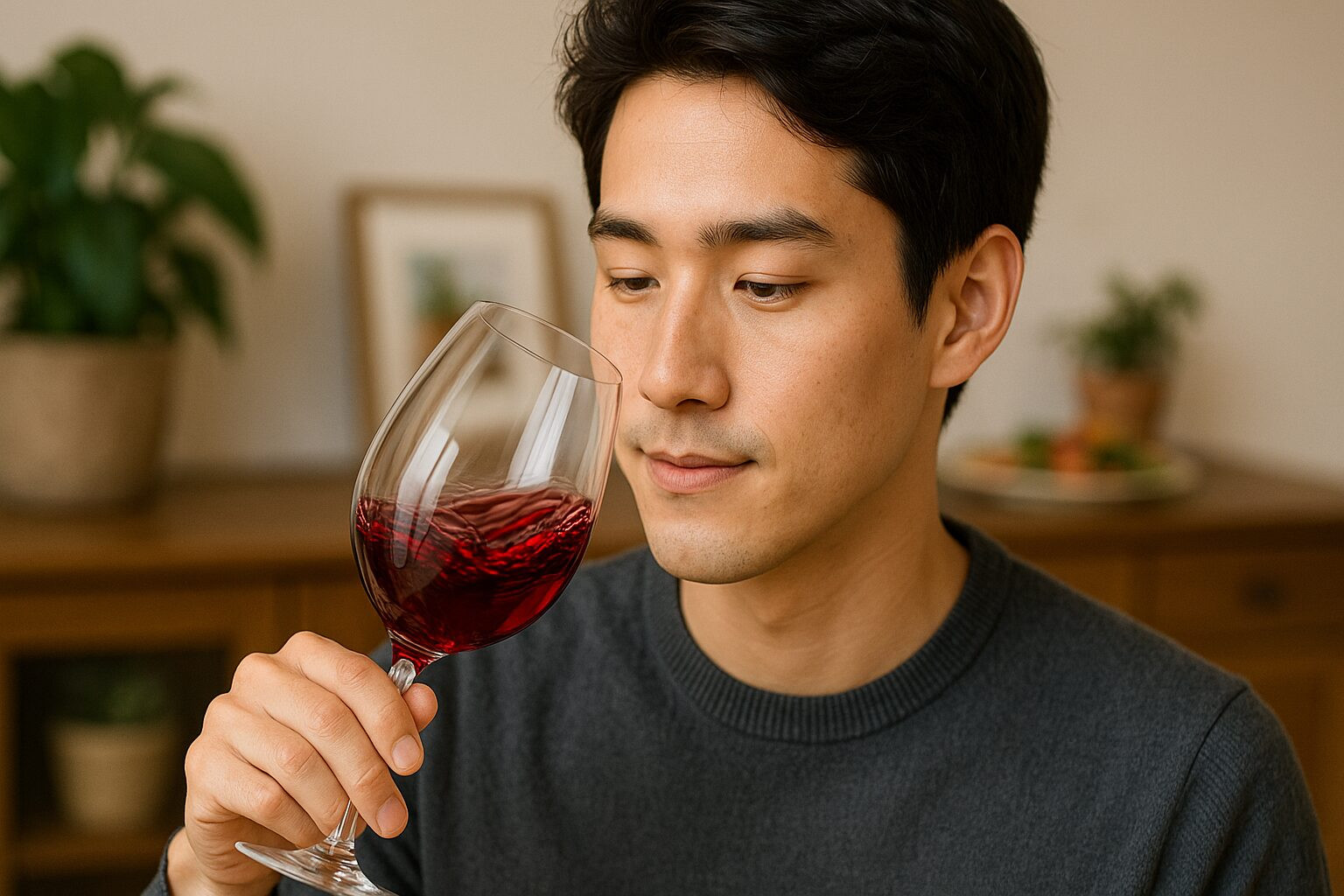 ワイン スワリング 男性
