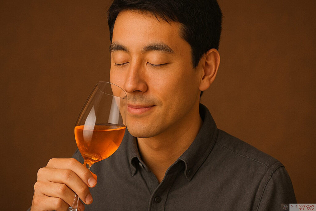 オレンジワインを堪能する人